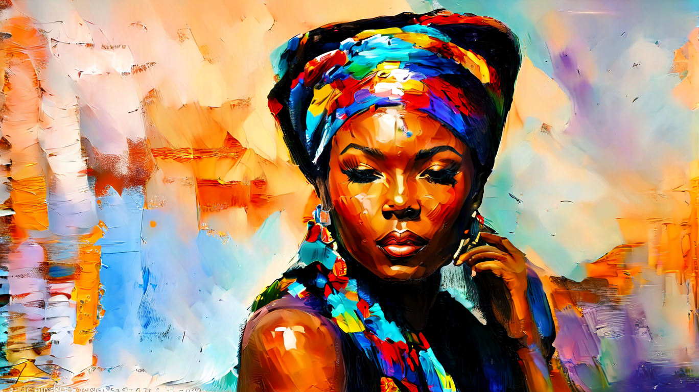 Graceful African woman Oil Painting Art 1 African-woman-HD-1.