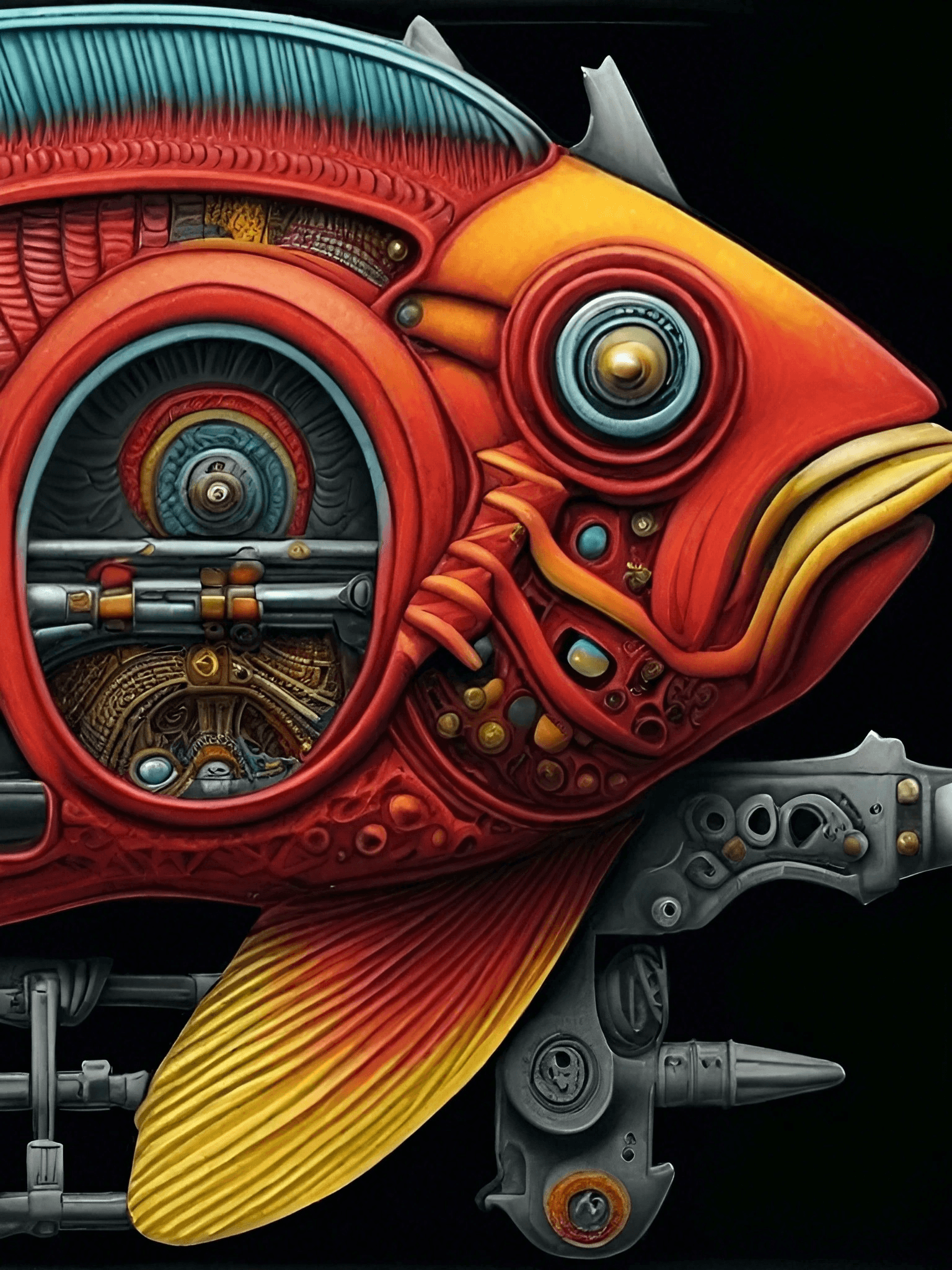 Mysterious Biomechanical Goldfish Art 1 Bio-Goldfish-1