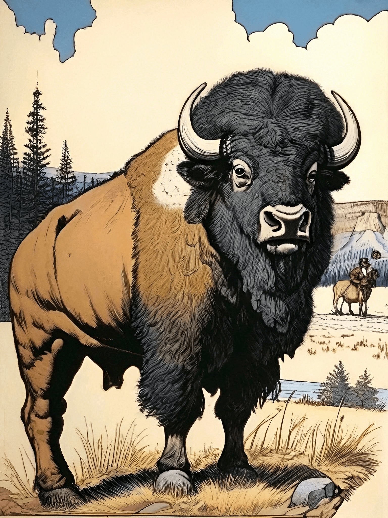 Energetic Buffalo Comic Art 1 Buffalo-CA-1