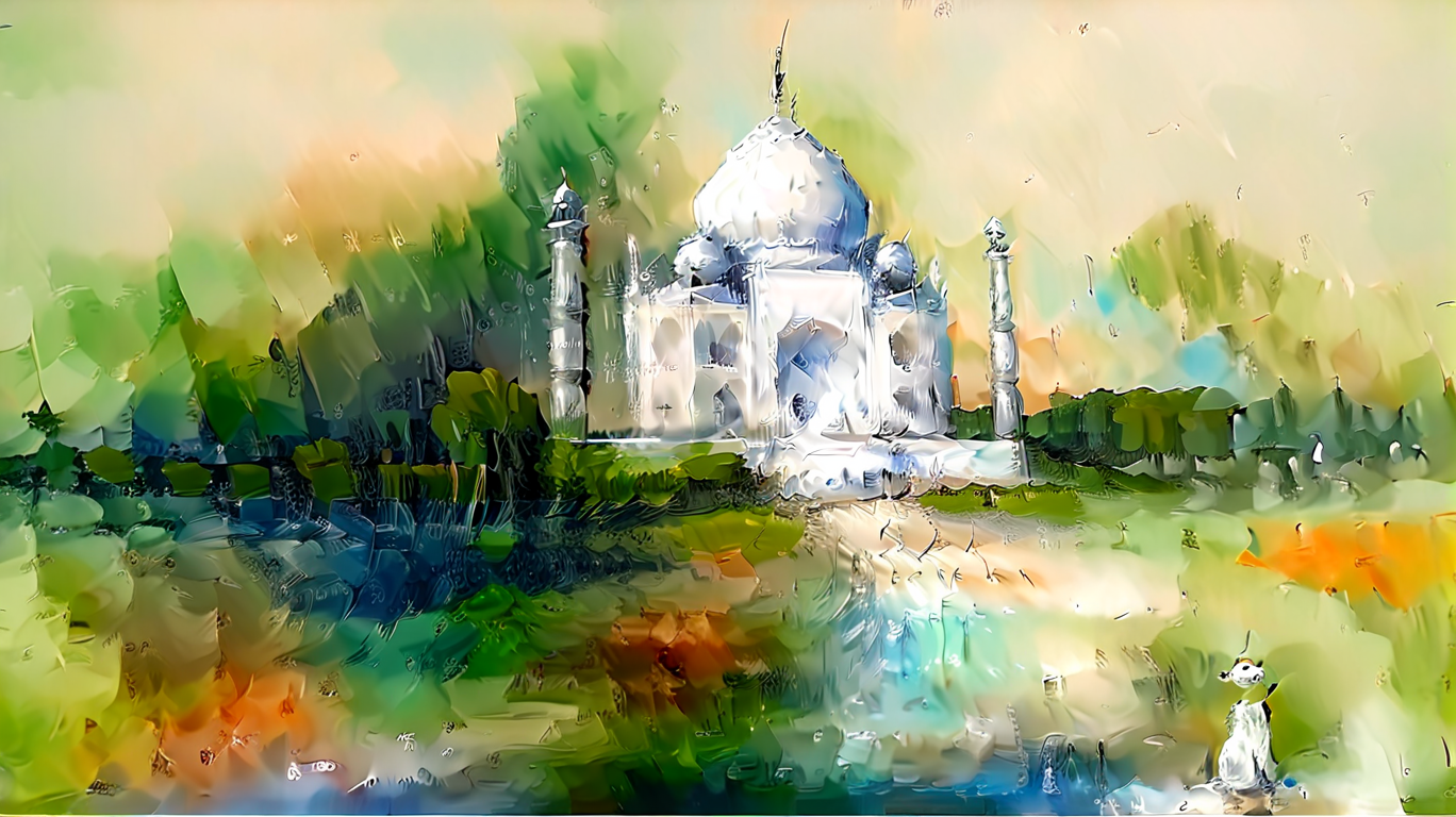 Serene Indian Temple Oil Painting 1 Indian-Temple-L-3