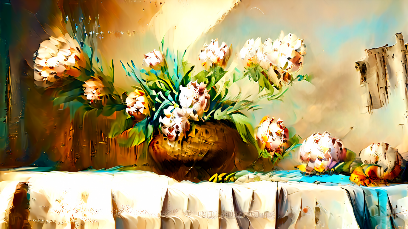 Modern Flowers Oil Painting 1 Oil-painting-flowers-HD-1