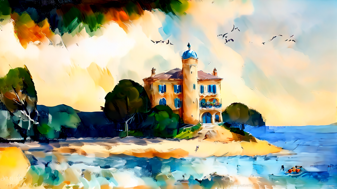 Serene Seaside View Oil Painting 1 Seaside-View-L-1