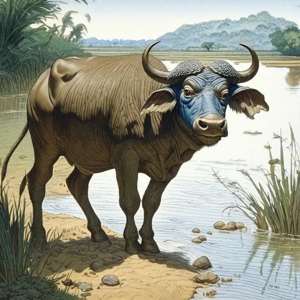 Vibrant Enchanting Water Buffalo Comic Art 1 Water-Buffalo-CA-1